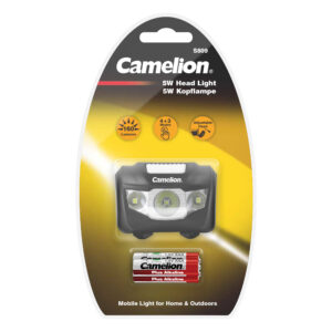 CAMELION S809-DB 5 Watt LED Kopflampe / 4+3 Funktionen / inkl. 3 x LR03 Batterien