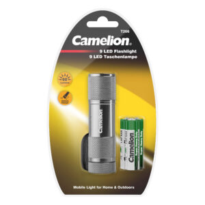 CAMELION T266-DB-SLV – 9-LED Taschenlampe, silber